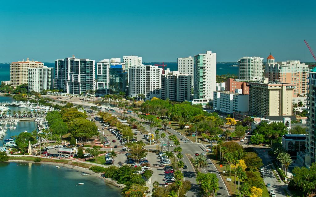 Drone Shot of Waterfront Sarasota, Florida-One of the best place to live